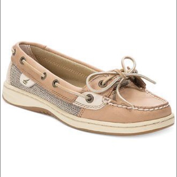 tan sperrys women's
